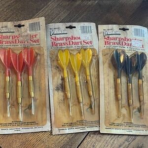 3 Packs Franklin Sharpshooter Brass Dart Set Vintage New Old Stock